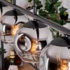Ripoll hanging light, globe light, pendant light chrome, clear, Smoke-coloured, 4-light sources