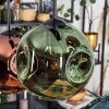 Ripoll hanging light, globe light, pendant light blue, green, coppery, 6-light sources