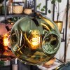 Ripoll hanging light, globe light, pendant light blue, green, coppery, 6-light sources