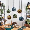 Ripoll hanging light, globe light, pendant light blue, gold, green, 6-light sources