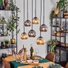 Ripoll hanging light, globe light, pendant light Amber, Smoke-coloured, 6-light sources