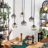 Ripoll hanging light, globe light, pendant light Amber, clear, Smoke-coloured, 6-light sources