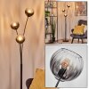 Koyoto globe light, floor lamp clear, Smoke-coloured, 3-light sources