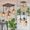 Gastor ceiling light, globe light Amber, clear, Smoke-coloured, 5-light sources