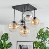 Gastor ceiling light, globe light Amber, clear, Smoke-coloured, 5-light sources