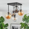 Gastor ceiling light, globe light Amber, clear, Smoke-coloured, 5-light sources