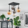 Gastor ceiling light, globe light Amber, clear, Smoke-coloured, 5-light sources