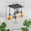 Gastor ceiling light, globe light Amber, clear, Smoke-coloured, 5-light sources