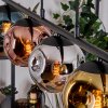 Ripoll hanging light, globe light, pendant light blue, chrome, gold, green, coppery, Smoke-coloured, 5-light sources