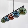 Ripoll hanging light, globe light, pendant light blue, green, coppery, 5-light sources