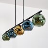 Ripoll hanging light, globe light, pendant light blue, gold, green, 5-light sources