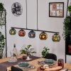 Ripoll hanging light, globe light, pendant light blue, gold, green, coppery, 5-light sources