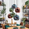 Ripoll hanging light, globe light, pendant light blue, green, coppery, 6-light sources
