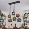 Ripoll hanging light, globe light, pendant light blue, green, coppery, 6-light sources