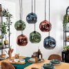 Ripoll hanging light, globe light, pendant light blue, green, coppery, 6-light sources