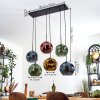 Ripoll hanging light, globe light, pendant light blue, gold, green, coppery, 6-light sources