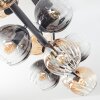 Koyoto ceiling light, globe light Amber, clear, Smoke-coloured, 10-light sources