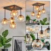 Koyoto ceiling light, globe light Amber, clear, 5-light sources