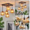 Koyoto ceiling light, globe light Amber, 5-light sources