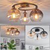Koyoto ceiling light, globe light 37 cm Amber, clear, Smoke-coloured, 3-light sources