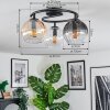 Koyoto ceiling light, globe light 37 cm Amber, clear, Smoke-coloured, 3-light sources