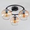 Koyoto ceiling light, globe light 37 cm Amber, clear, 3-light sources