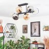Koyoto ceiling light, globe light Amber, chrome, clear, Smoke-coloured, 6-light sources