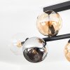 Koyoto ceiling light, globe light Amber, chrome, clear, Smoke-coloured, 6-light sources