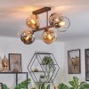 Koyoto ceiling light, globe light Amber, chrome, clear, Smoke-coloured, 6-light sources