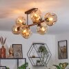 Ripoll ceiling light, globe light Amber, 8-light sources