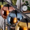 Koyoto hanging light, globe light, pendant light blue, gold, green, coppery, 5-light sources