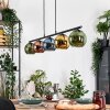 Koyoto hanging light, globe light, pendant light blue, gold, green, coppery, 5-light sources