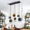 Ripoll hanging light, globe light, pendant light blue, gold, green, coppery, 6-light sources