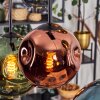 Ripoll hanging light, globe light, pendant light blue, gold, green, coppery, 6-light sources