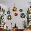 Ripoll hanging light, globe light, pendant light blue, gold, green, coppery, 6-light sources