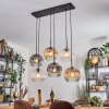 Ripoll hanging light, globe light, pendant light Amber, clear, Smoke-coloured, 6-light sources
