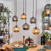 Ripoll hanging light, globe light, pendant light Amber, Smoke-coloured, 6-light sources