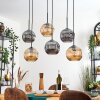 Ripoll hanging light, globe light, pendant light Amber, Smoke-coloured, 6-light sources