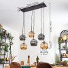 Ripoll hanging light, globe light, pendant light Amber, Smoke-coloured, 6-light sources