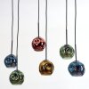 Ripoll hanging light, globe light, pendant light blue, gold, green, coppery, 6-light sources