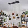 Ripoll hanging light, globe light, pendant light blue, gold, green, coppery, 6-light sources