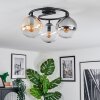 Gastor ceiling light, globe light 37 cm Amber, clear, Smoke-coloured, 3-light sources