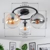 Gastor ceiling light, globe light 37 cm Amber, clear, Smoke-coloured, 3-light sources