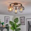 Gastor ceiling light, globe light 37 cm Amber, clear, Smoke-coloured, 3-light sources