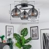 Koyoto ceiling light, globe light 37 cm Smoke-coloured, 3-light sources