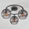 Koyoto ceiling light, globe light 37 cm Smoke-coloured, 3-light sources