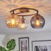 Koyoto ceiling light, globe light 37 cm Amber, clear, Smoke-coloured, 3-light sources