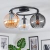 Koyoto ceiling light, globe light 37 cm Amber, clear, Smoke-coloured, 3-light sources