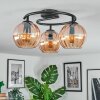 Koyoto ceiling light, globe light 37 cm Amber, 3-light sources
