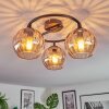 Koyoto ceiling light, globe light 37 cm Amber, 3-light sources